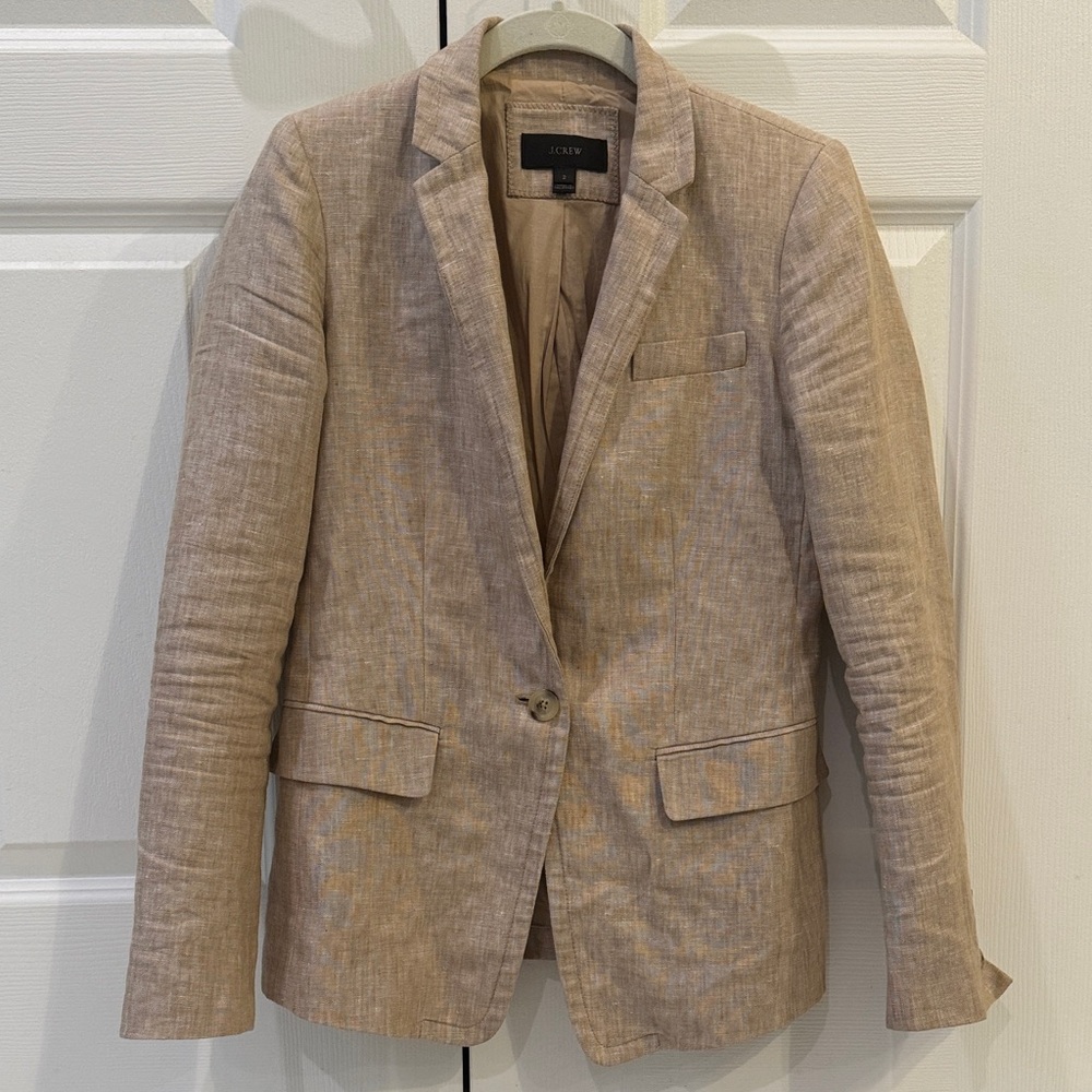 J. Crew oatmeal linen blazer
